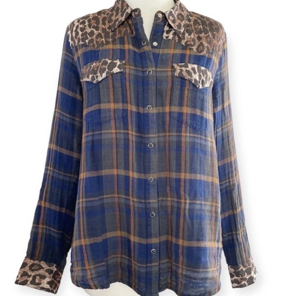 Johnny Was Leopard Plaid Western Shirt - Picture 5 of 5